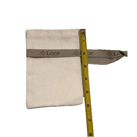 LA LOOP AUTHENTIC EYEWEAR POUCH ONLY Eyeglasses Glasses  Canvas Logo Tie New - Picture 3 of 5
